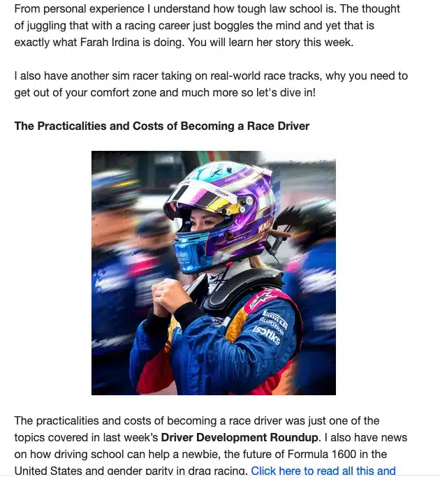 Staying Connected with Motorsport Prospects